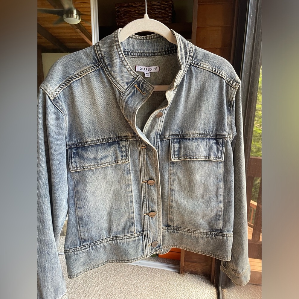 Dear John Collarless Utility Jacket, Denim, XS; like-new condition; worn 1x